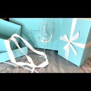 Pair of Authentic Tiffany White Wine Crystal Glasses w/ Orig. Packaging